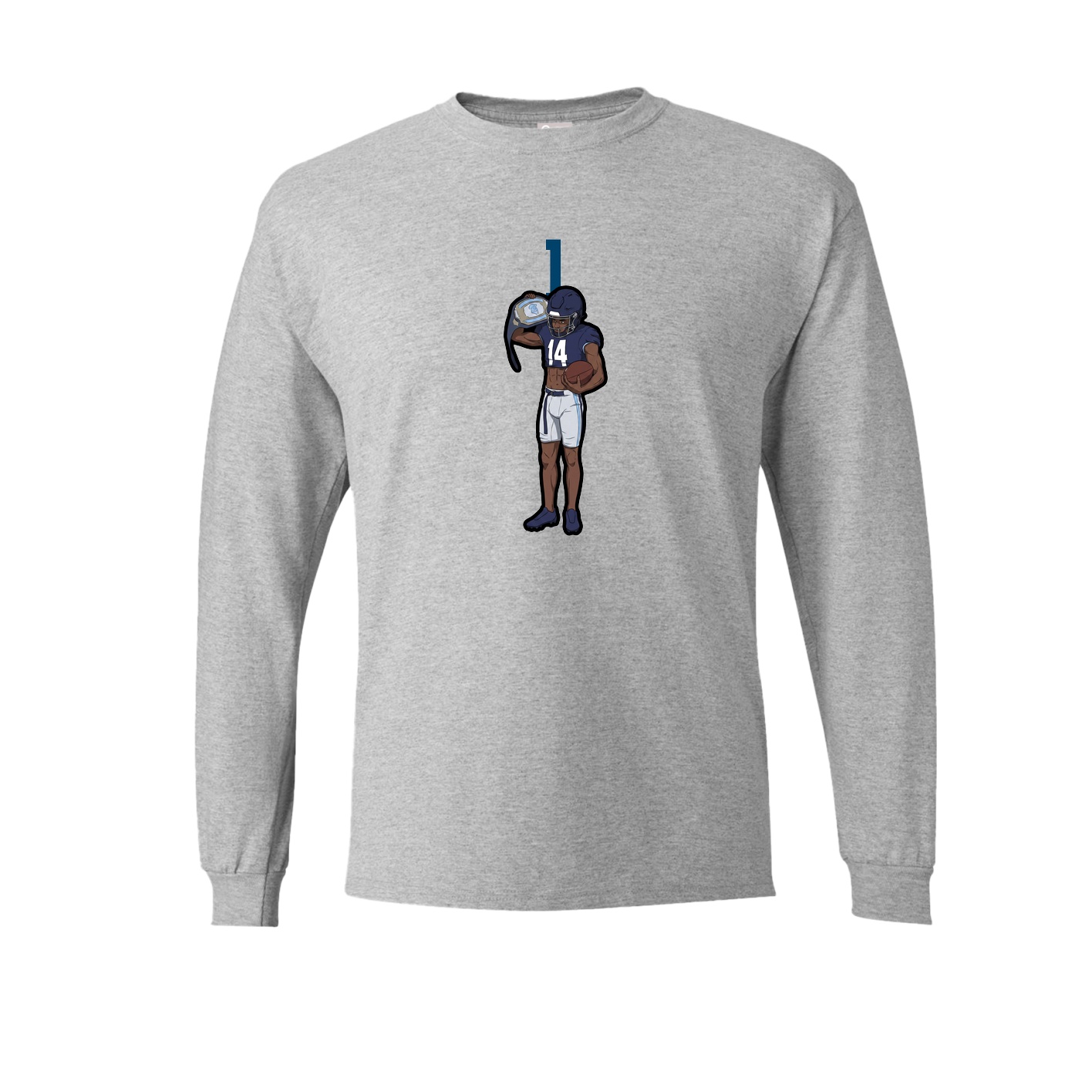 Long Sleeve Tee — Number Top in Grey