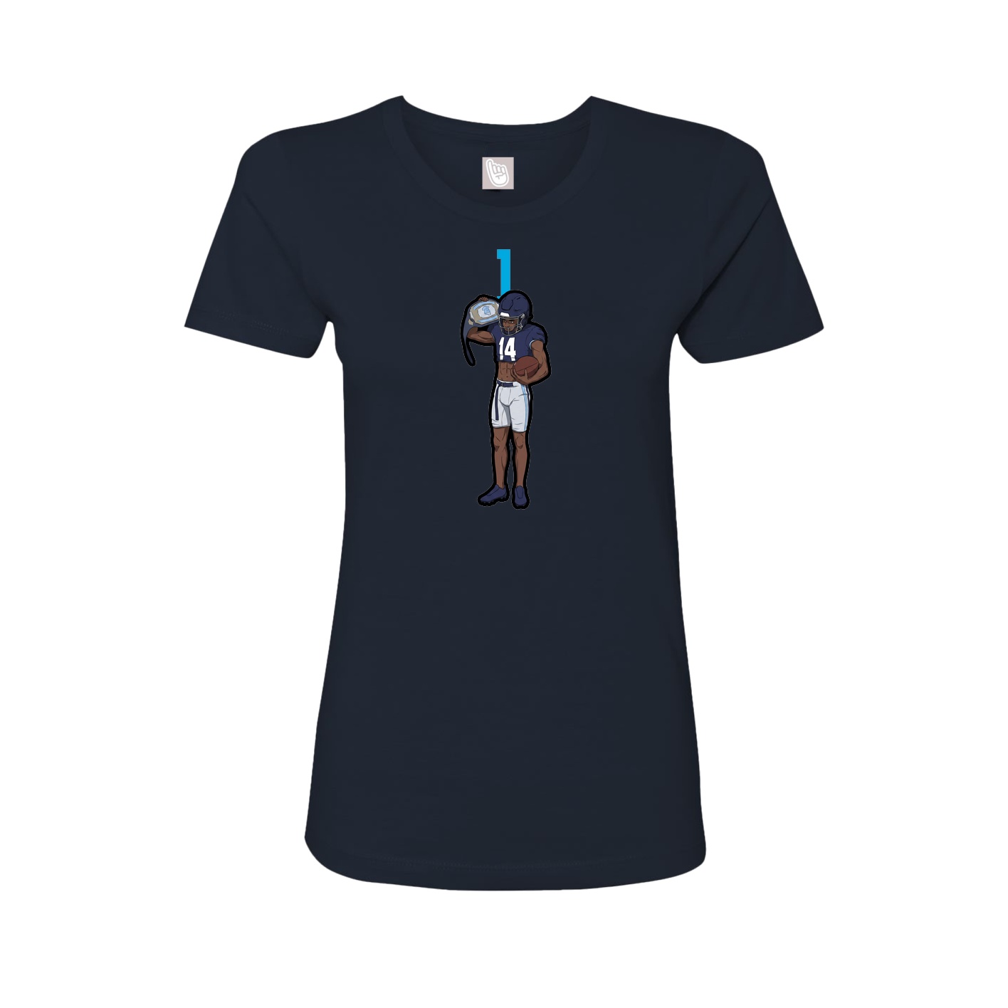 Fitted Women's Tee — Number Top in Navy