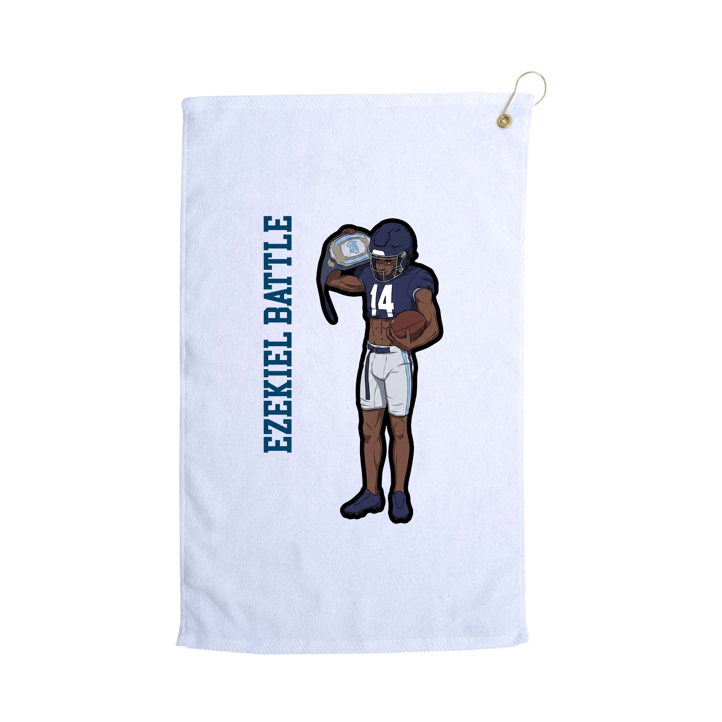 Golf Towel — Name Vertical in White