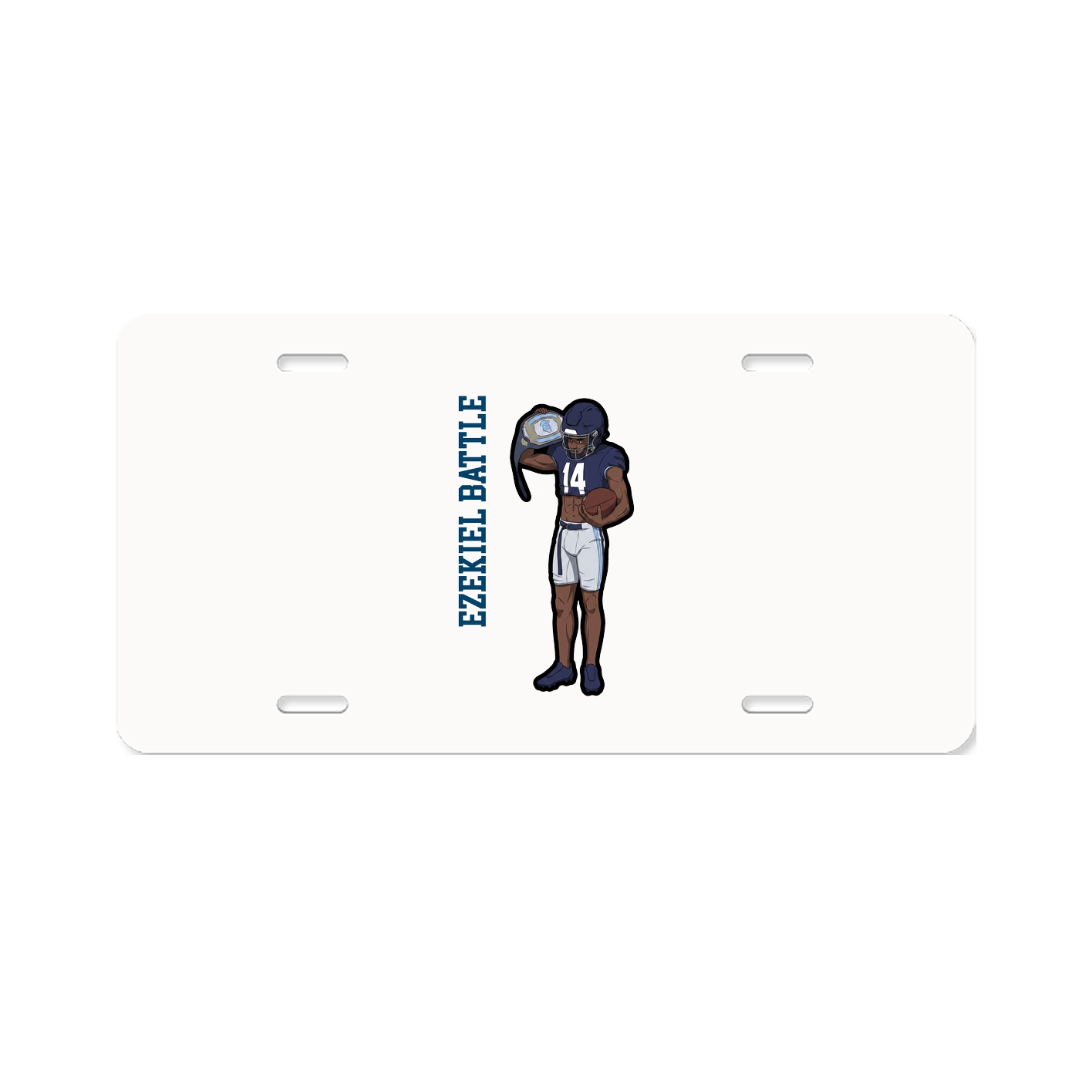 License Plate — Name Vertical in Classic