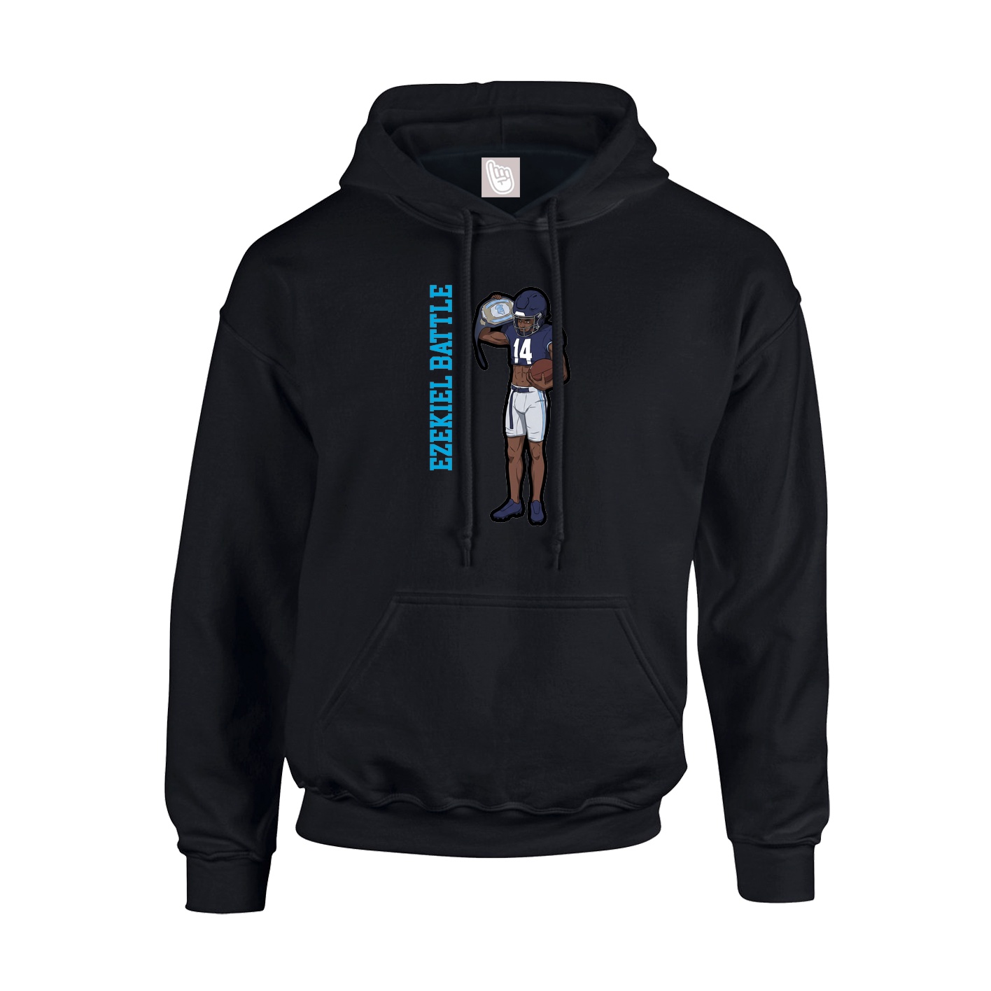 Youth Hoodie — Name Vertical in Black
