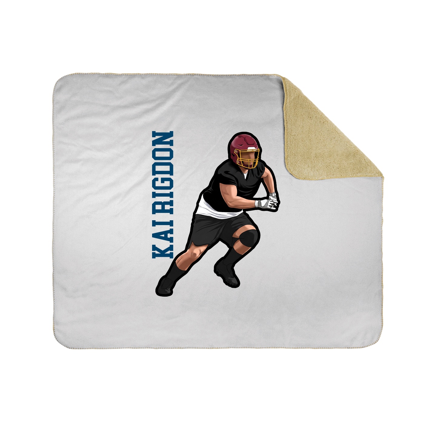 Throw Blanket — Name Vertical in White