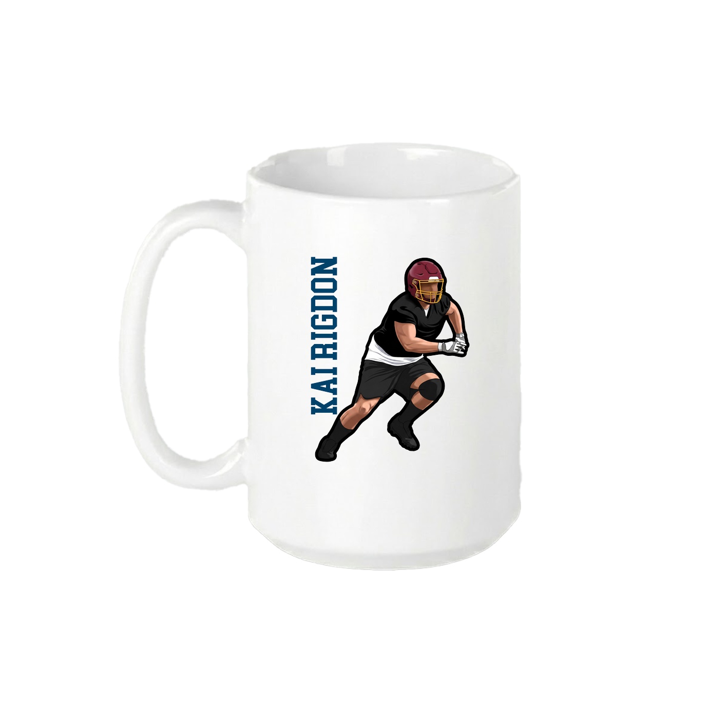 15oz Coffee Mug — Name Vertical in White