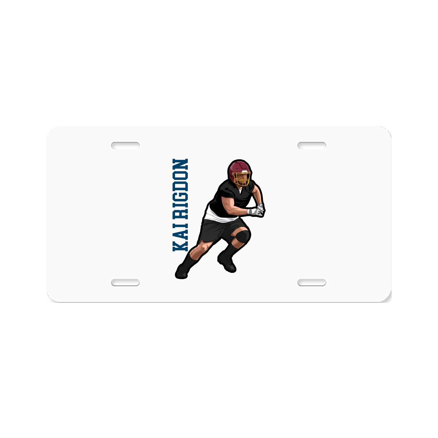 License Plate — Name Vertical in Classic