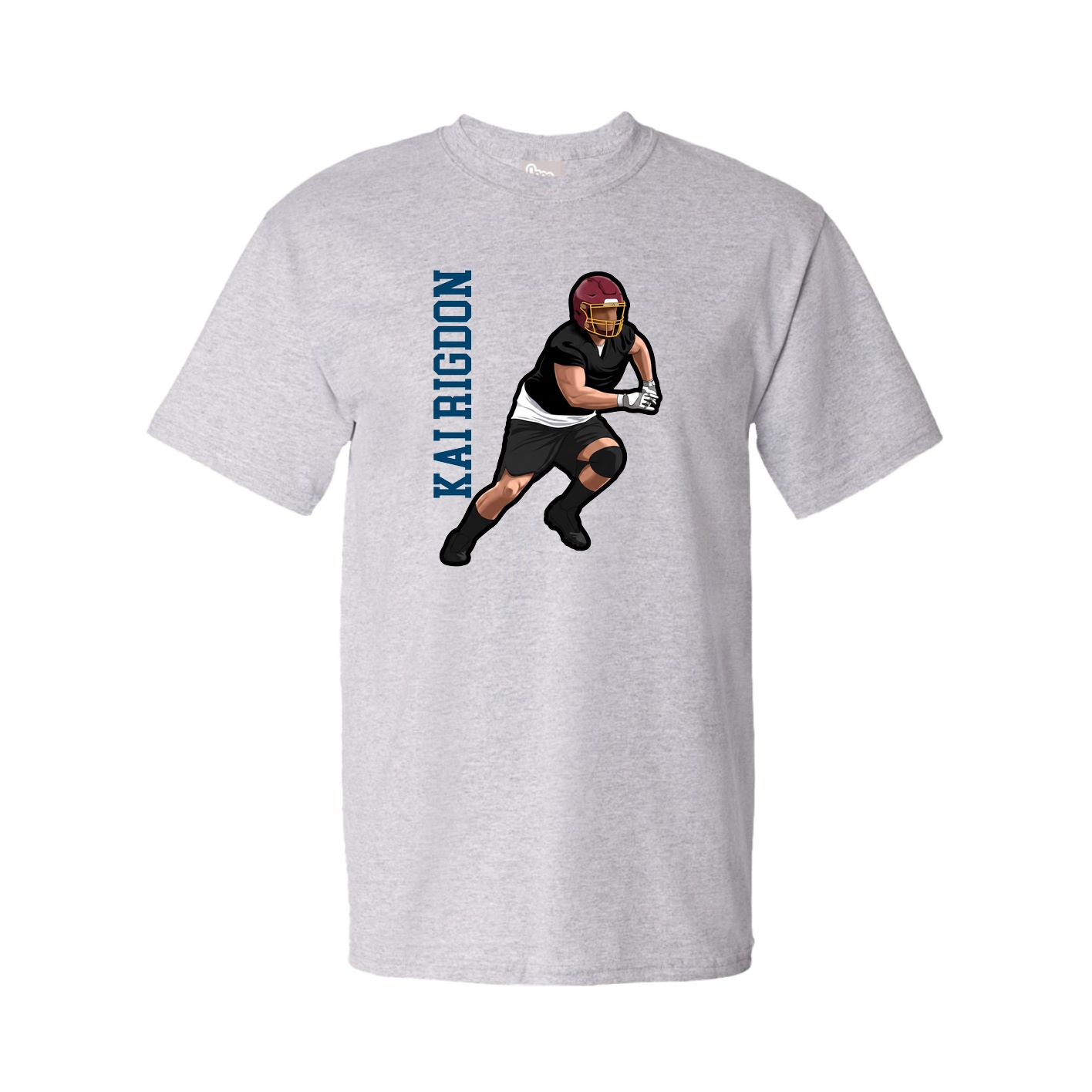 Youth Tee — Name Vertical in Grey