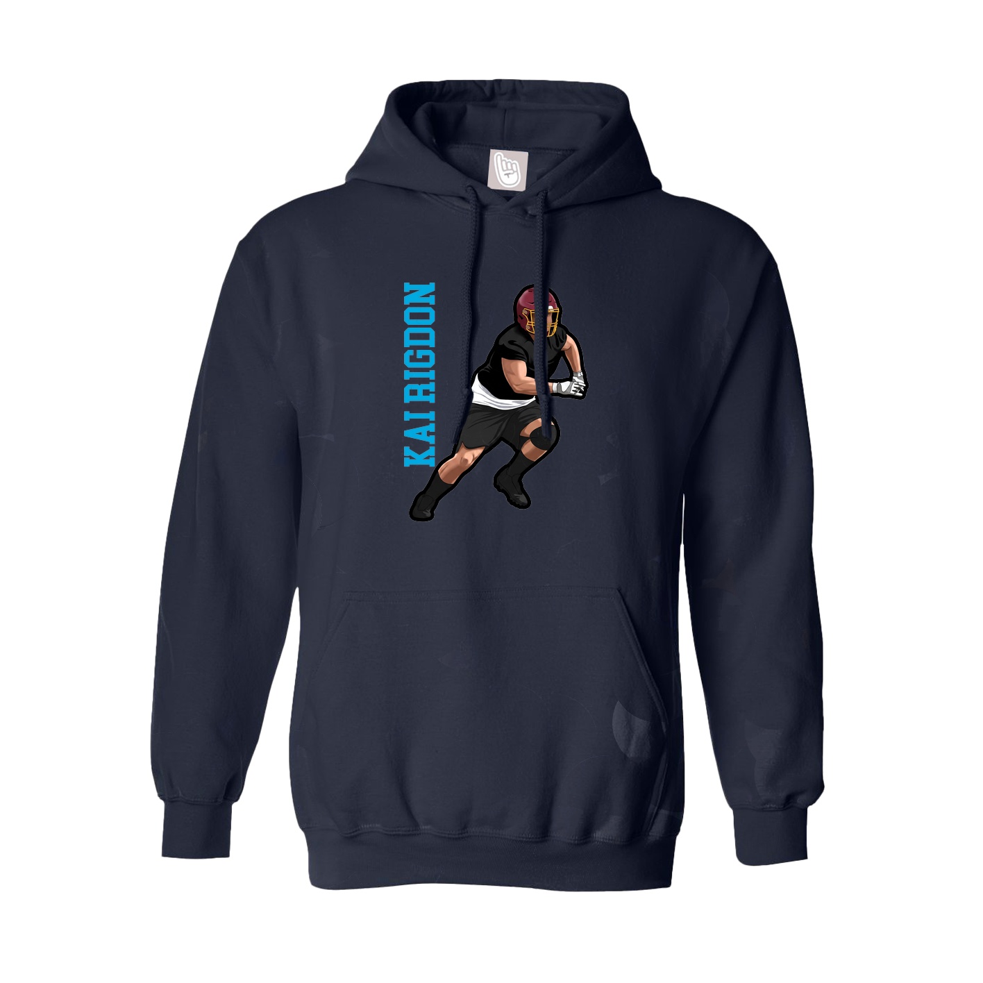 Hoodie — Name Vertical in Navy