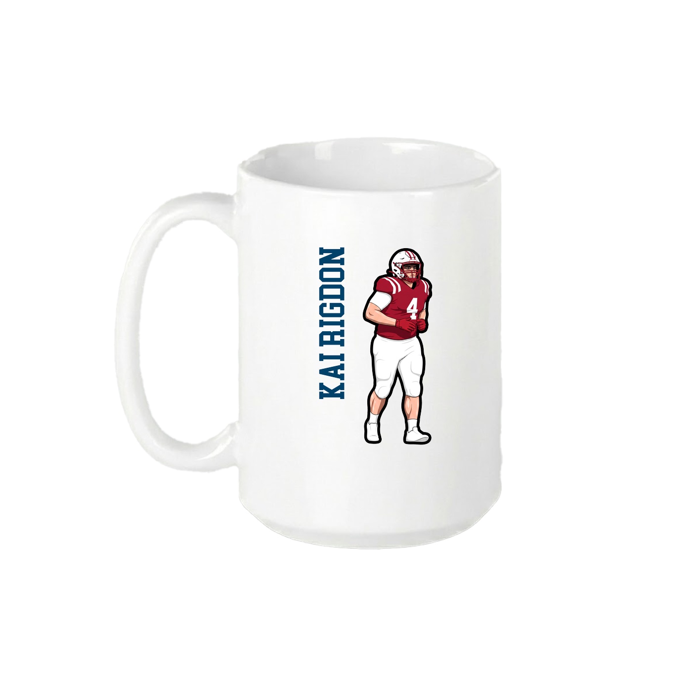 15oz Coffee Mug — Name Vertical in White