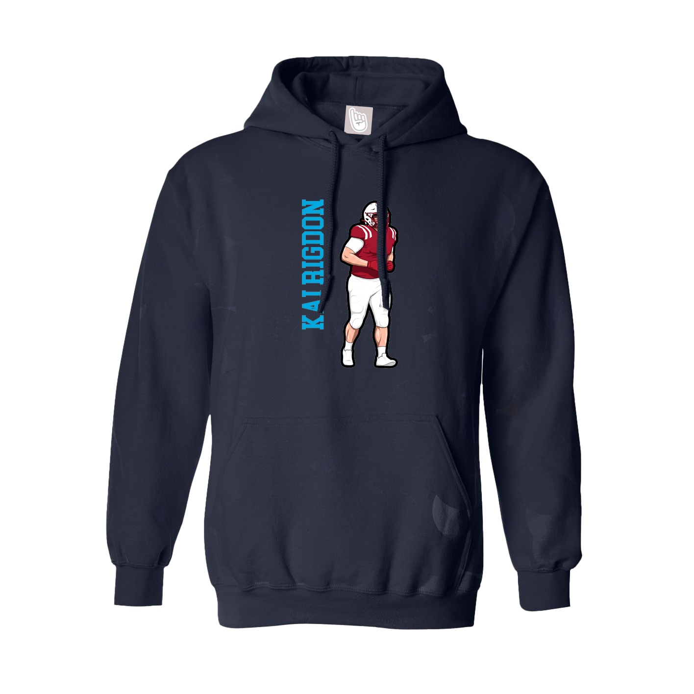 Youth Hoodie — Name Vertical in Navy