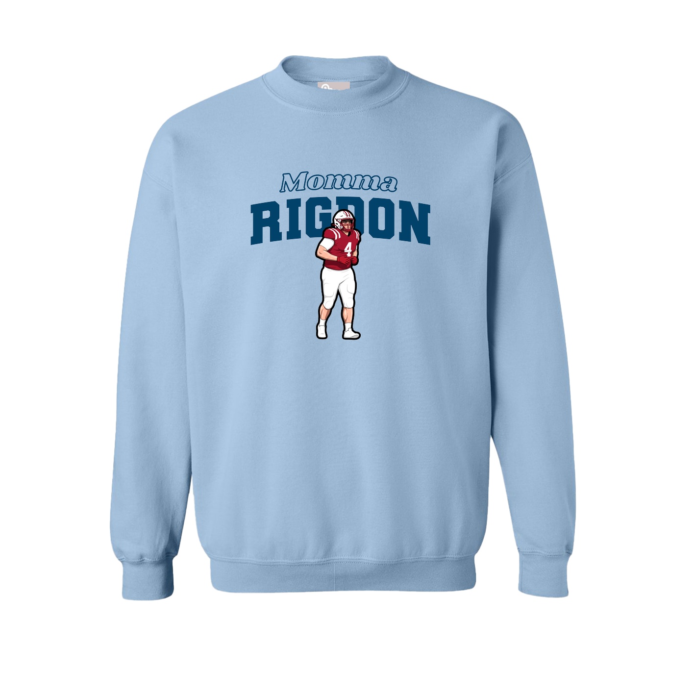 Fleece Crew — Mothers Day Block in Light Blue