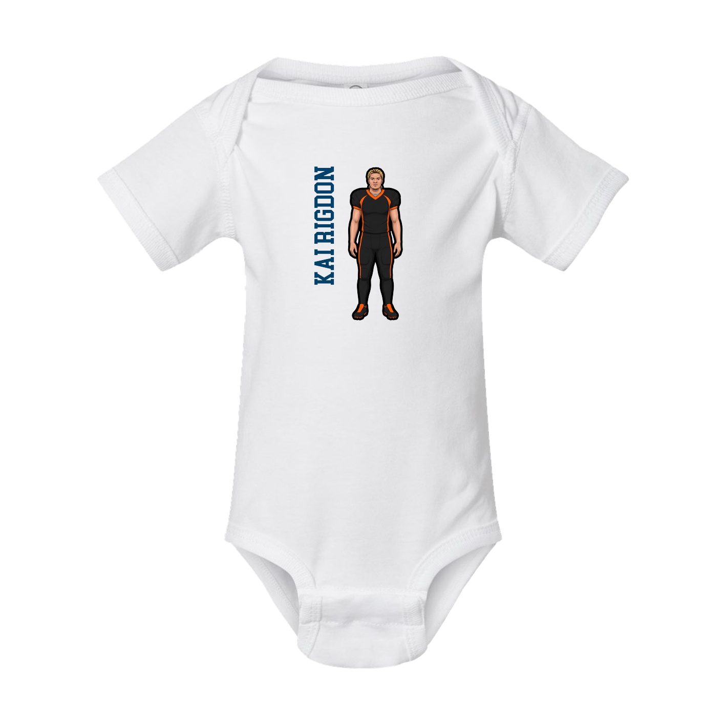 Baby Onesie — Name Vertical in White