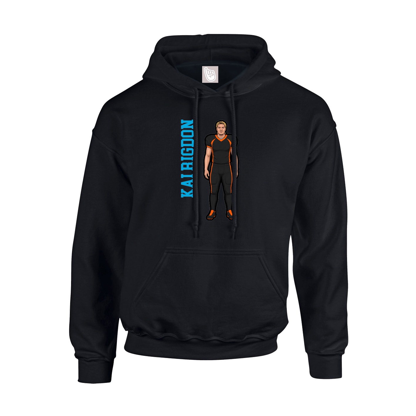 Hoodie — Name Vertical in Black