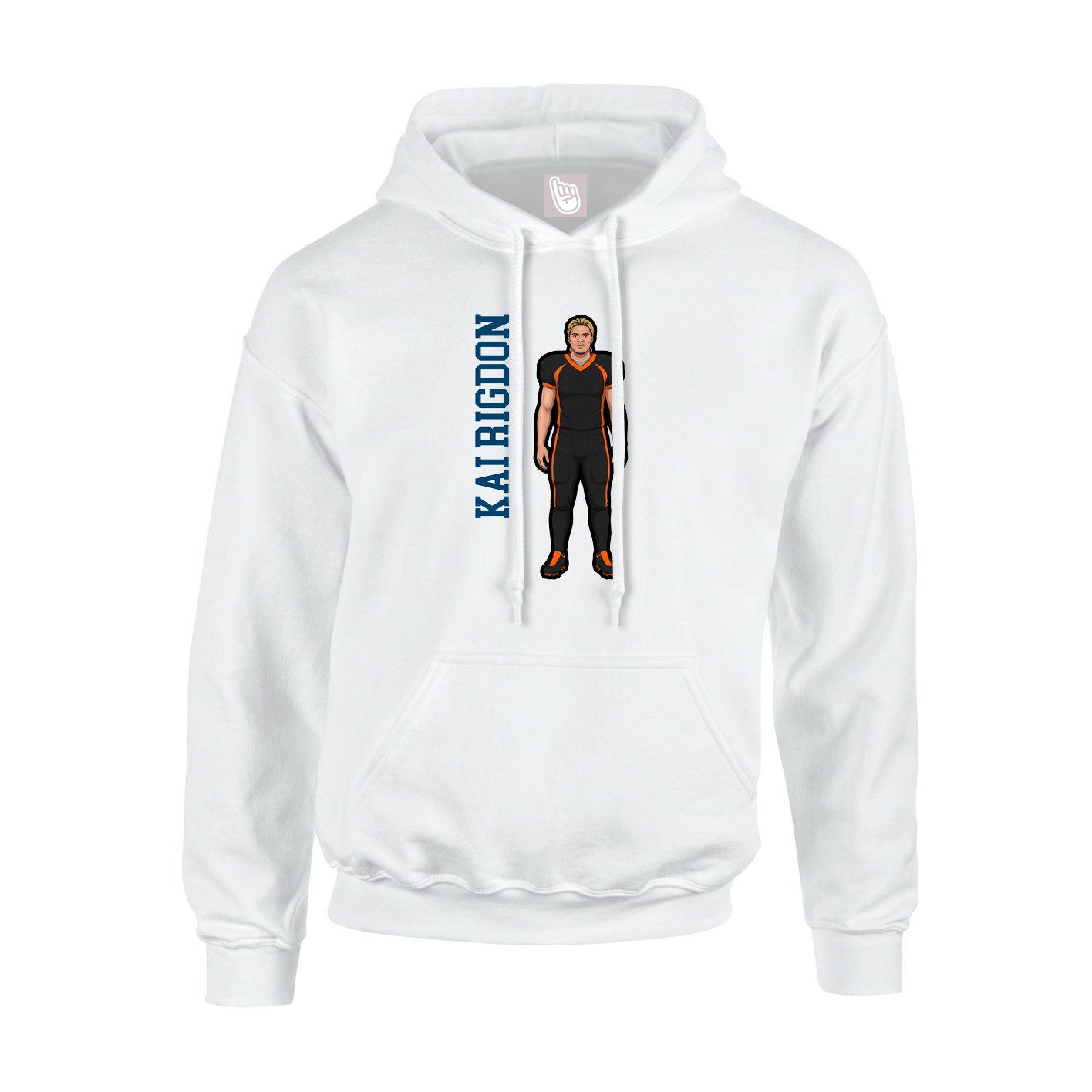 Hoodie — Name Vertical in White