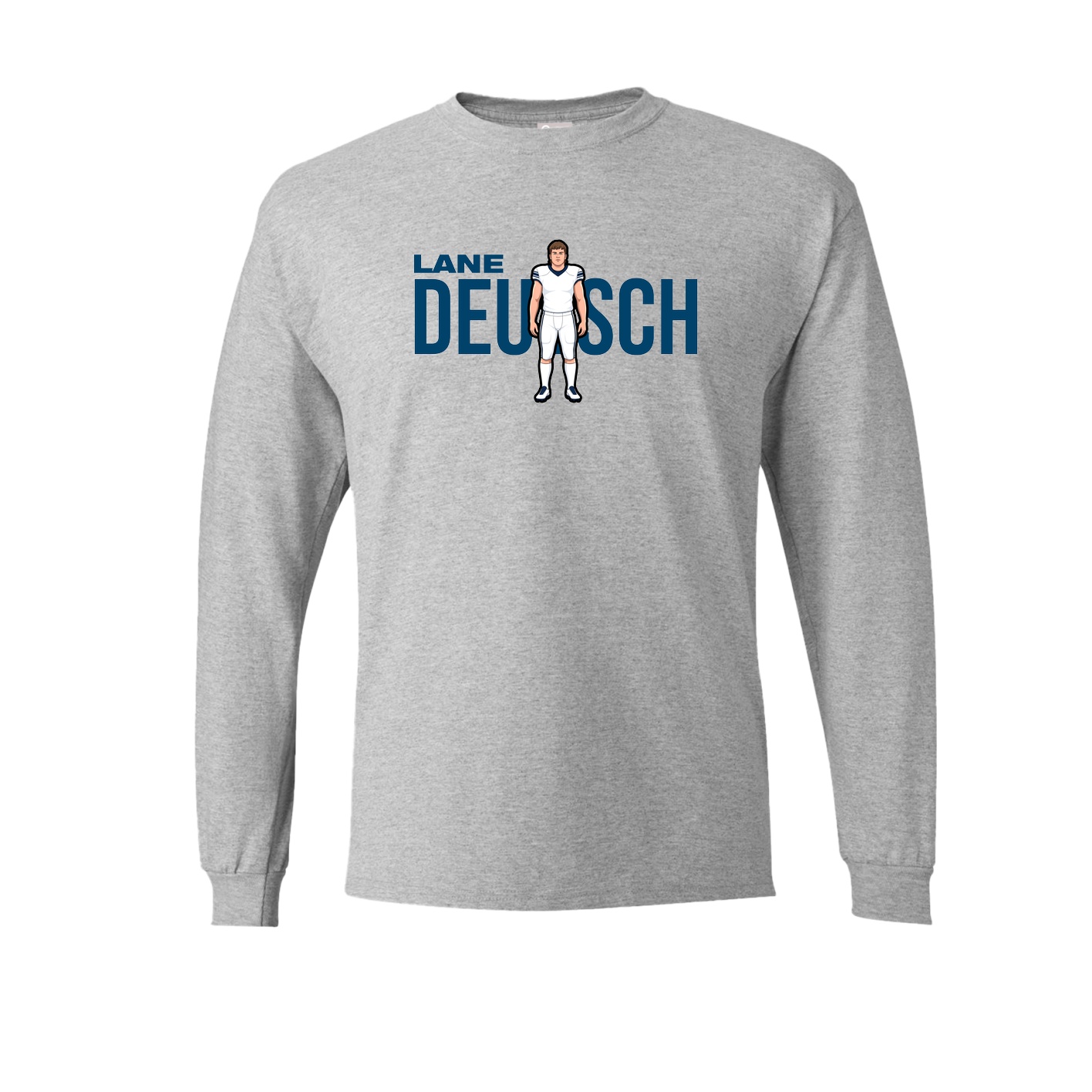 Long Sleeve Tee — Player Name in Grey