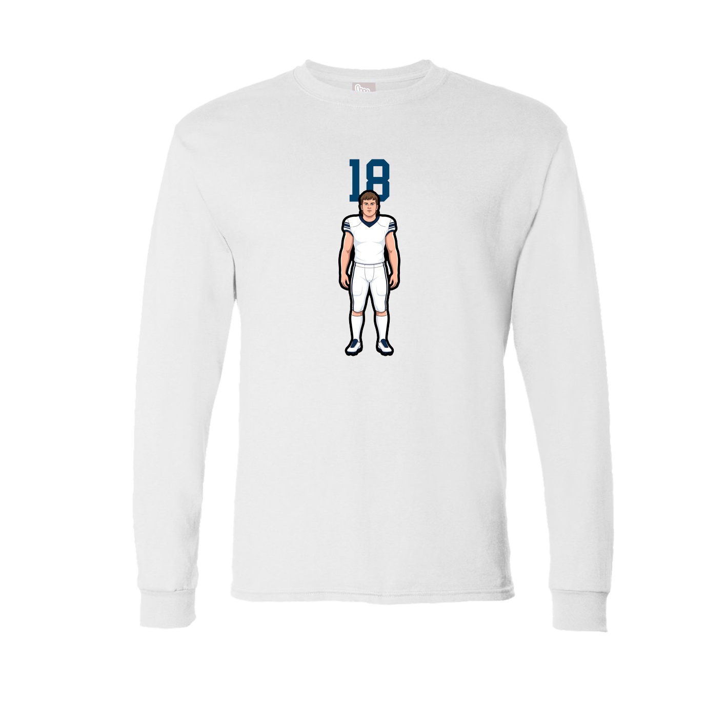 Long Sleeve Tee — Number Top in White