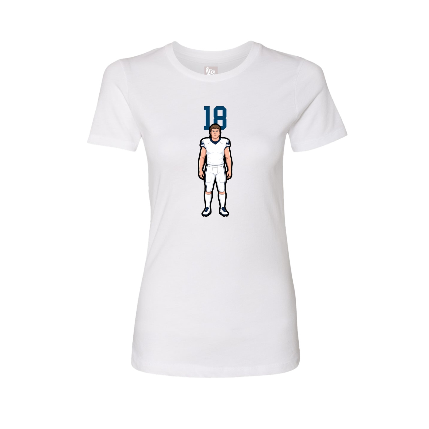 Fitted Women's Tee — Number Top in White