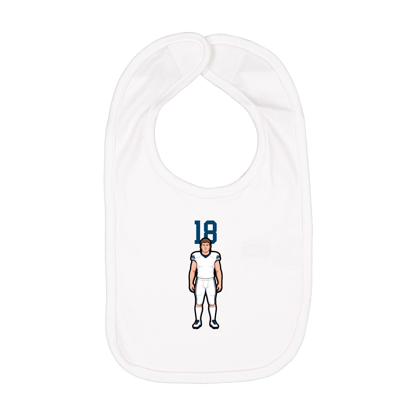 Infant Bib — Number Top in White