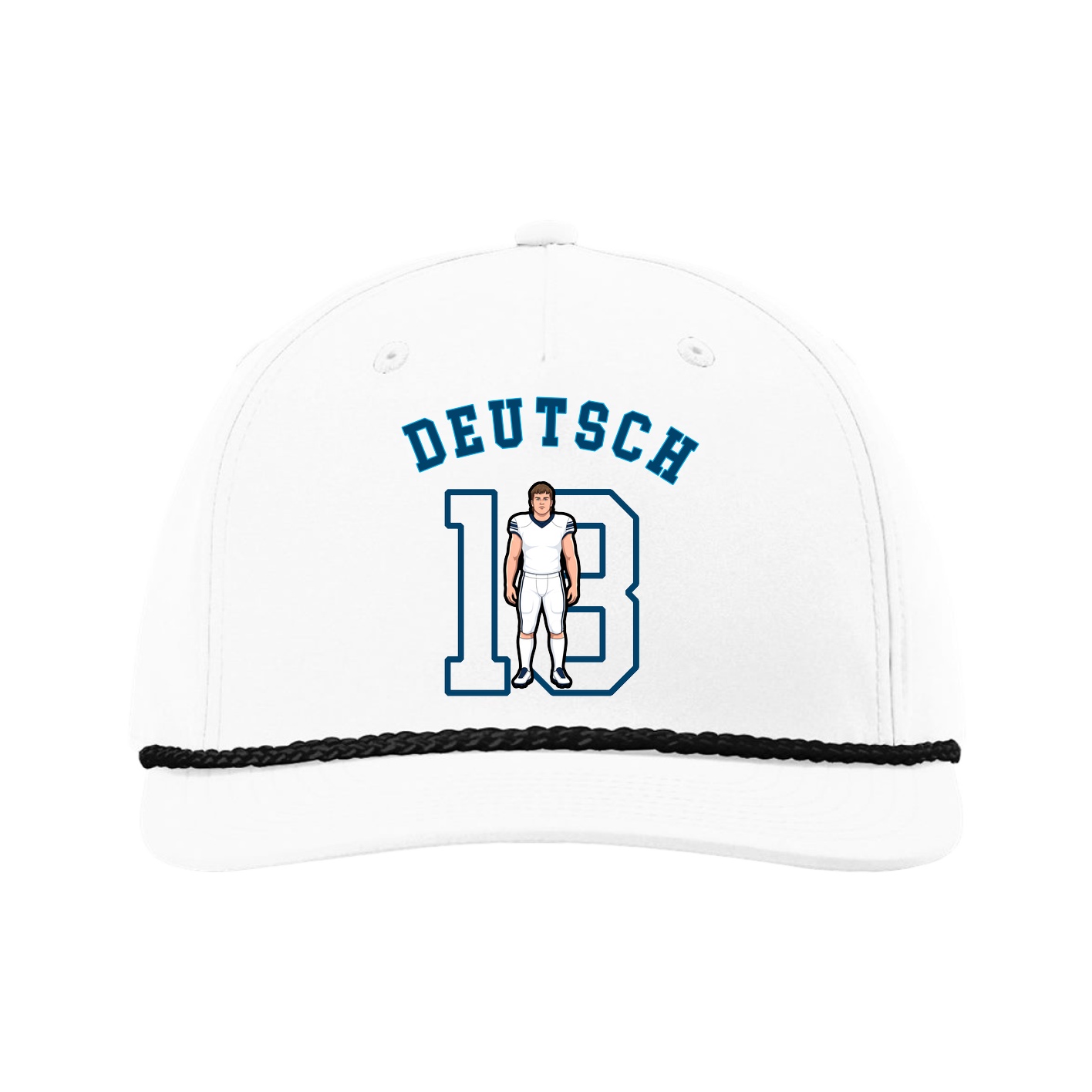 Five-Panel Classic Rope Cap — Shirsey Arch in White