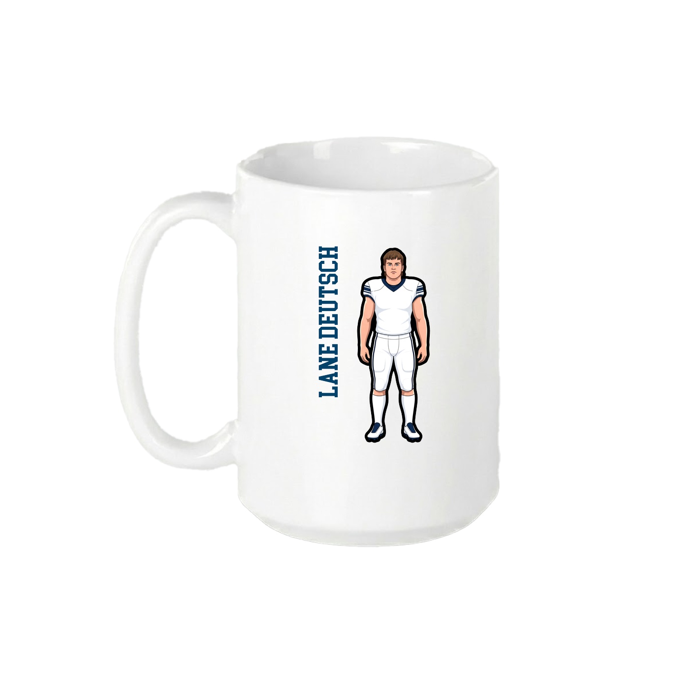15oz Coffee Mug — Name Vertical in White