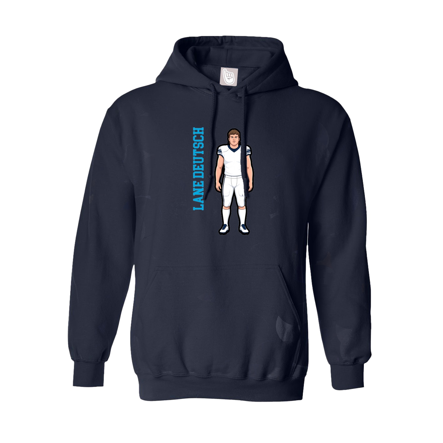 Youth Hoodie — Name Vertical in Navy