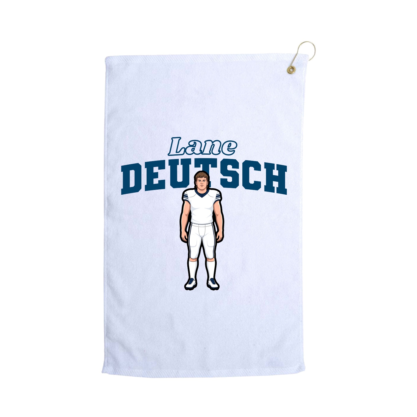 Golf Towel — Name Arch in White
