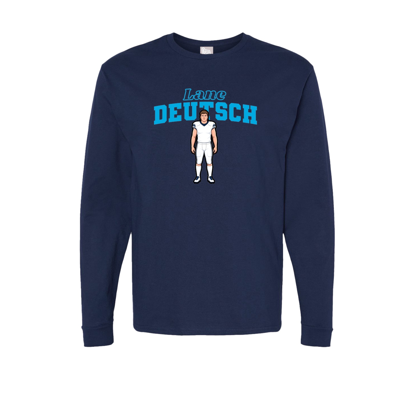 Long Sleeve Tee — Name Arch in Navy