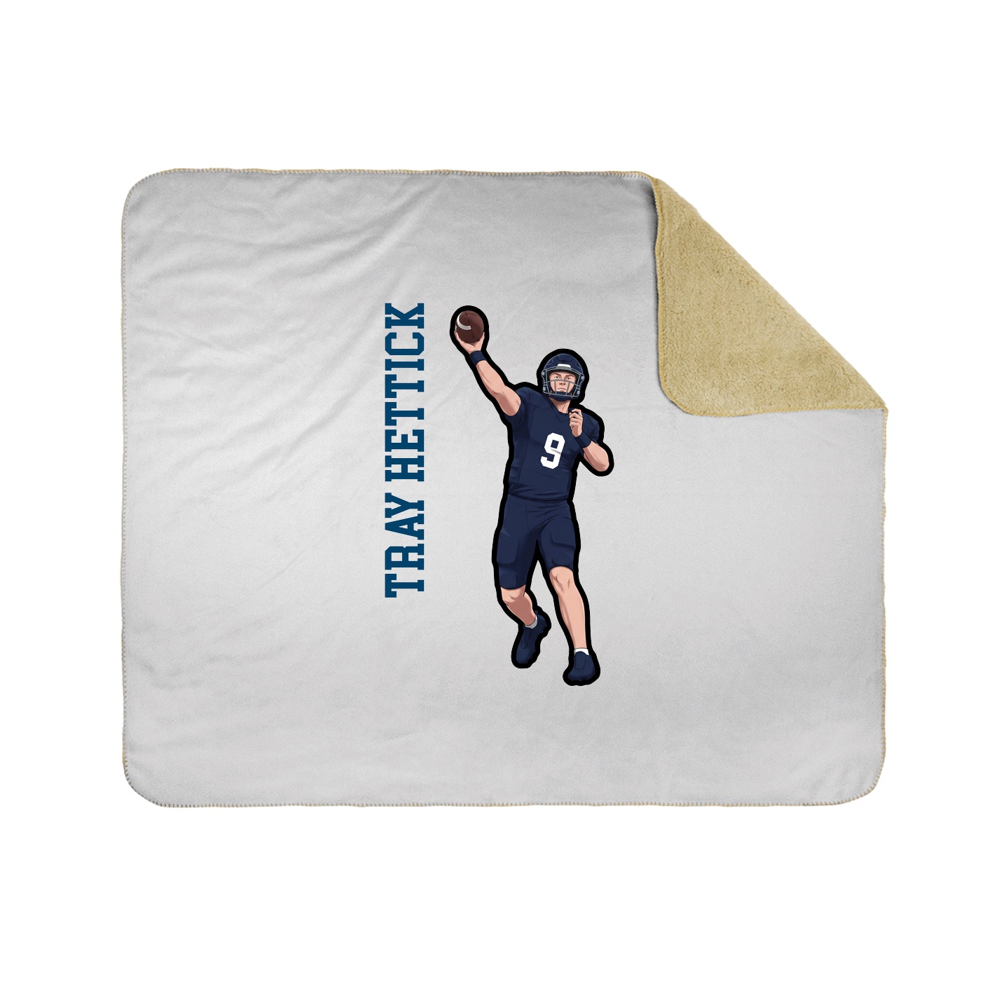 Throw Blanket — Name Vertical in White