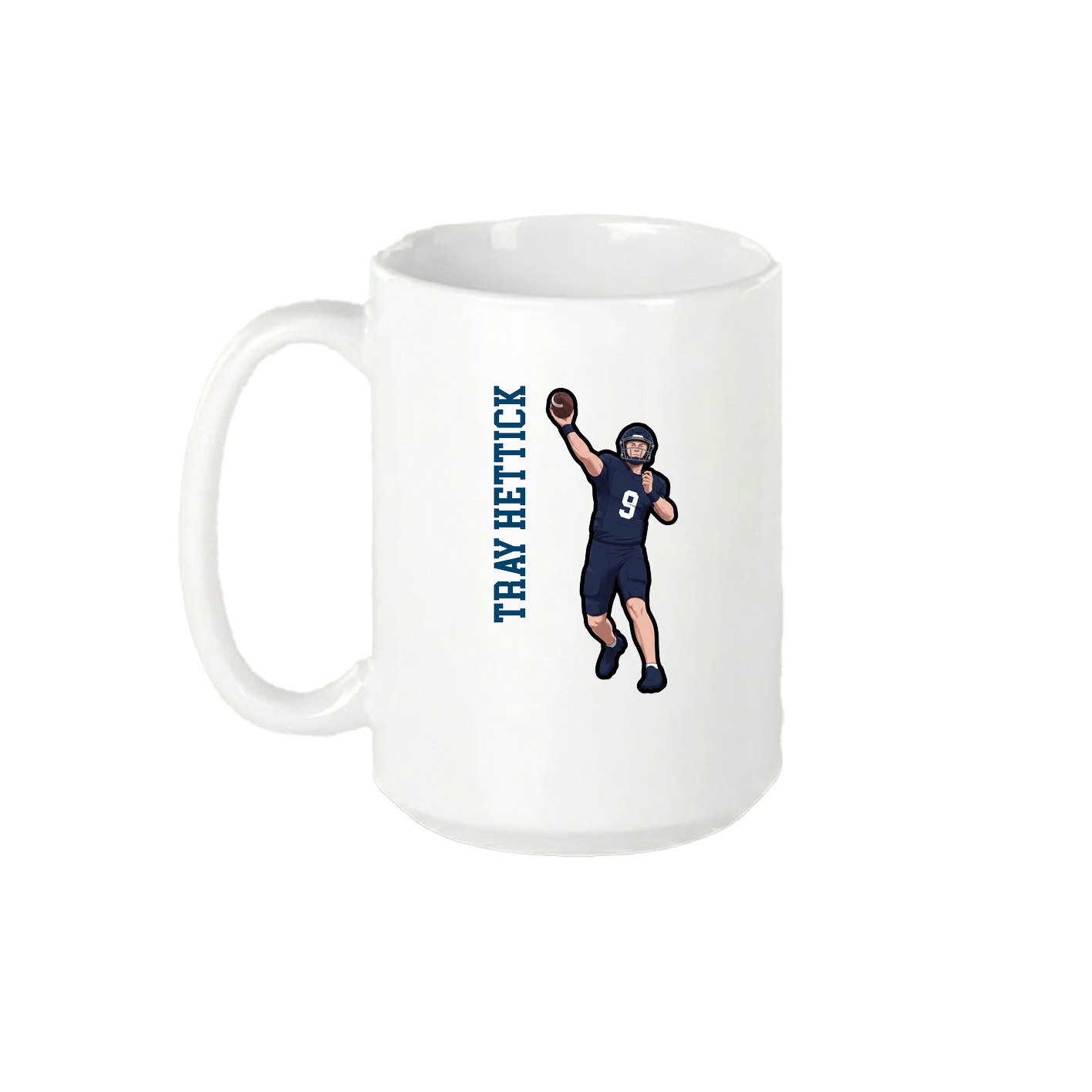15oz Coffee Mug — Name Vertical in White