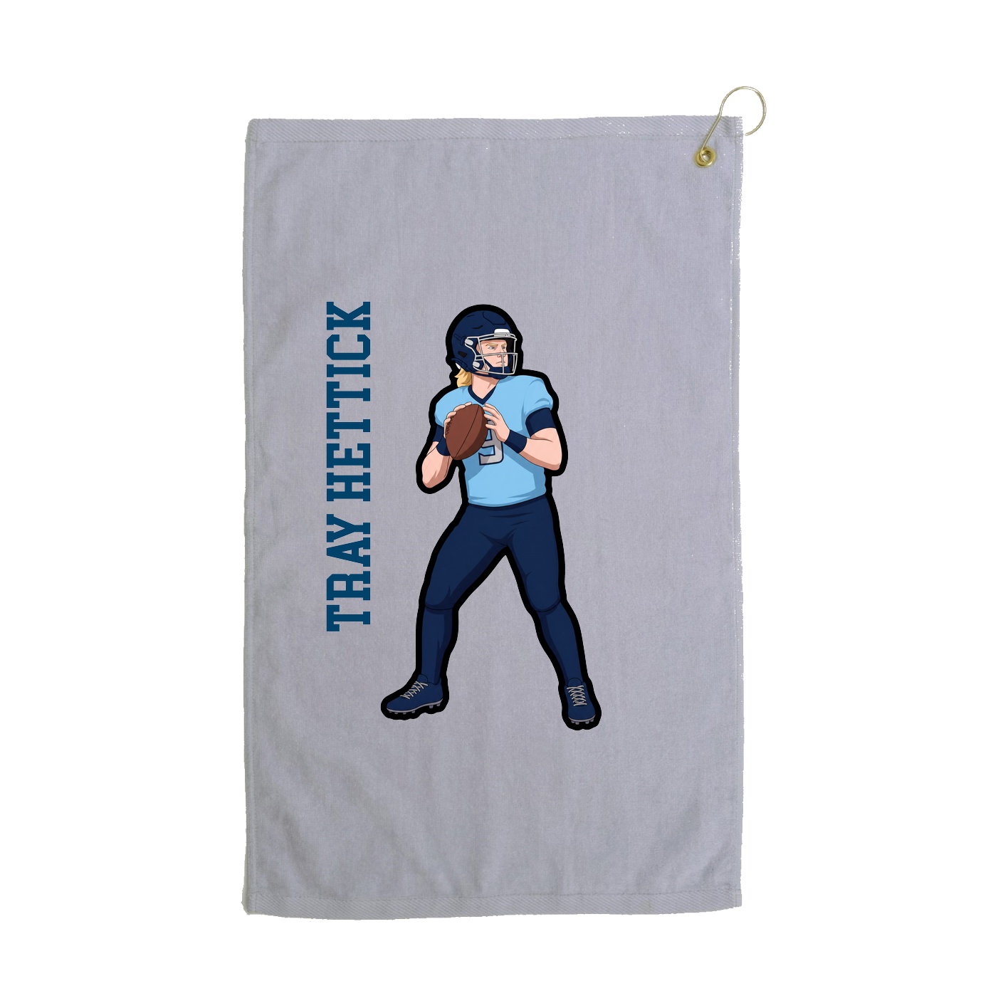 Golf Towel — Name Vertical in Grey