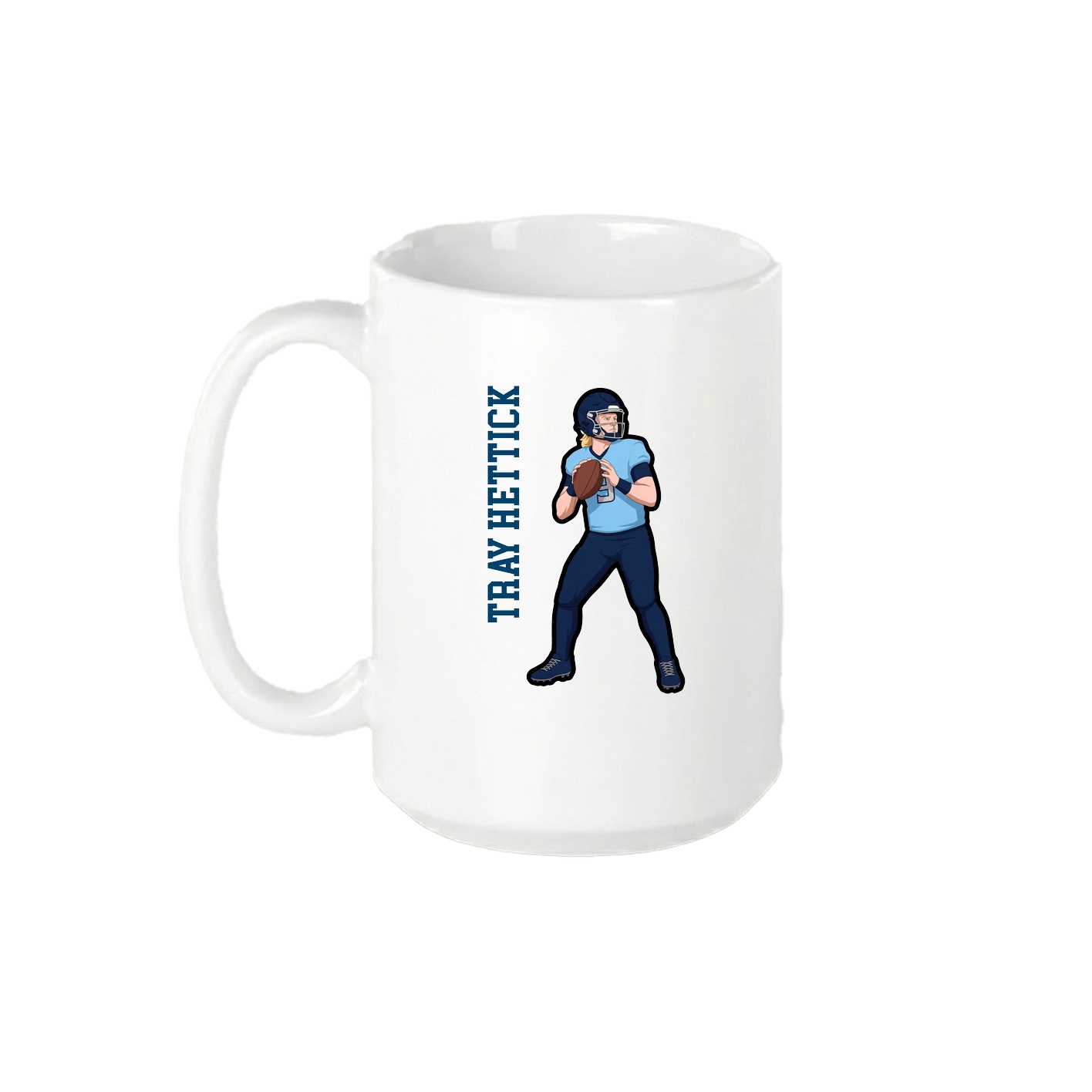 15oz Coffee Mug — Name Vertical in White