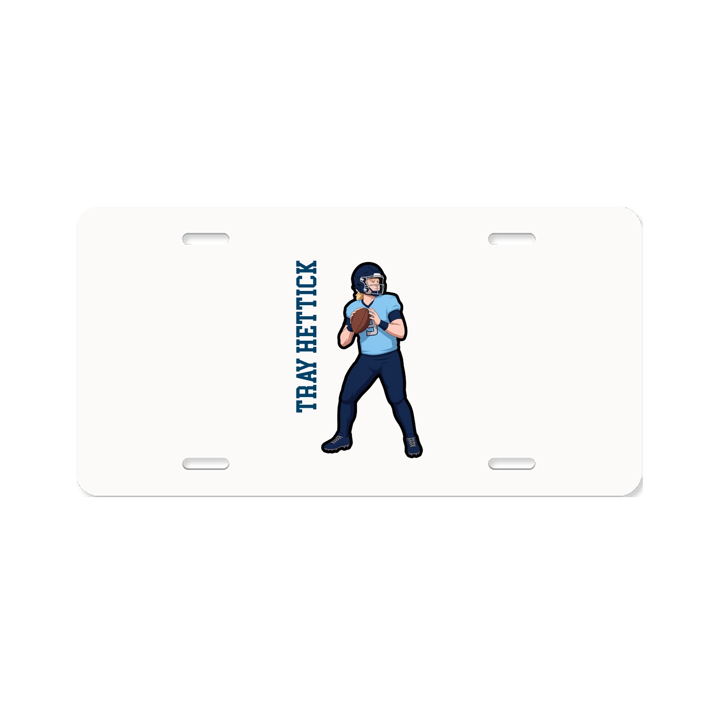 License Plate — Name Vertical in Classic
