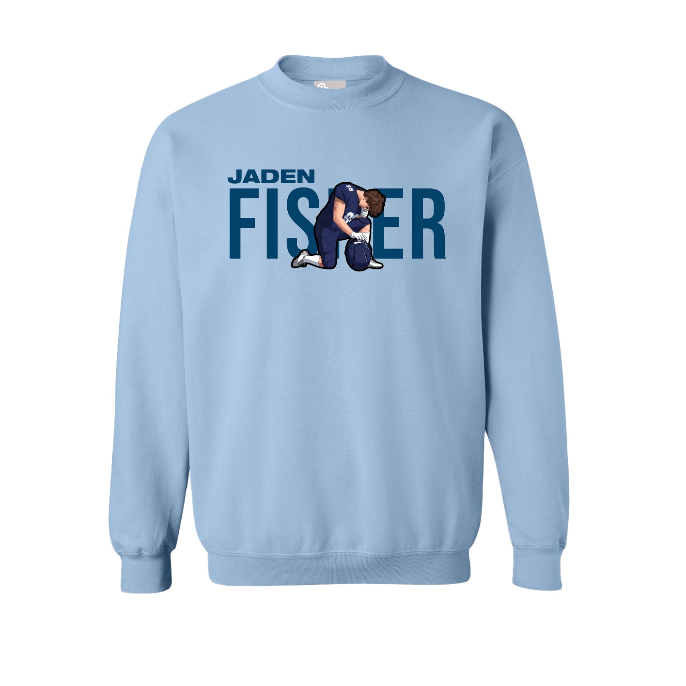 Fleece Crew — Player Name in Light Blue