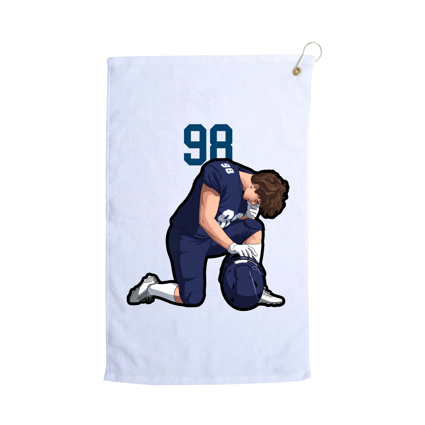 Golf Towel — Number Top in White