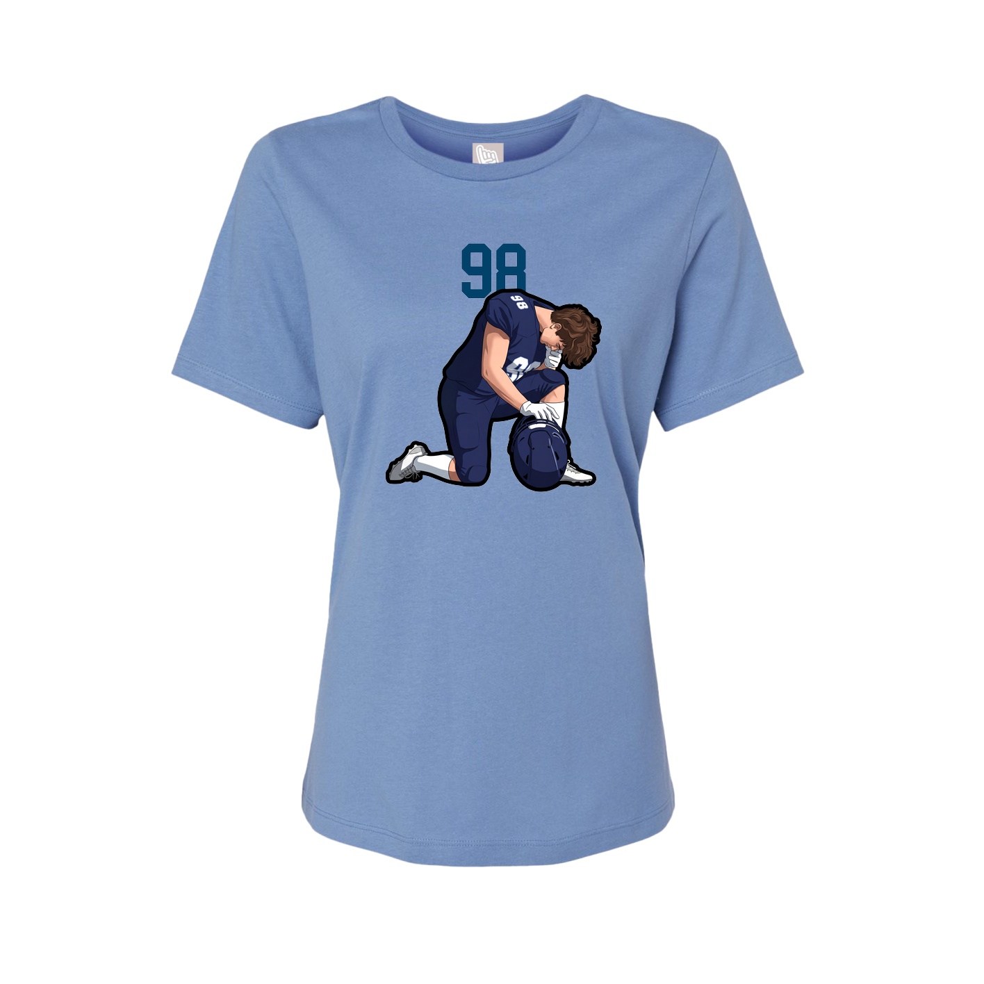 Fitted Women's Tee — Number Top in Powder Blue