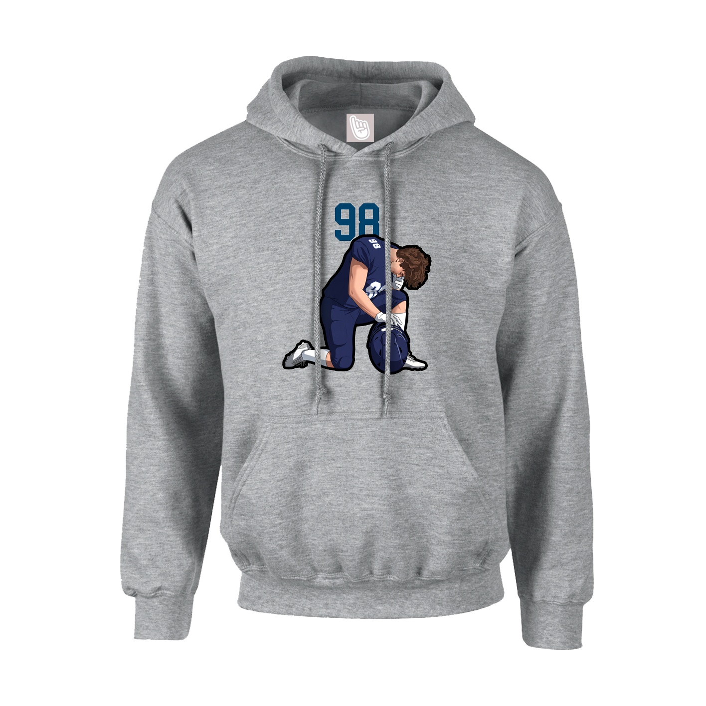 Youth Hoodie — Number Top in Grey