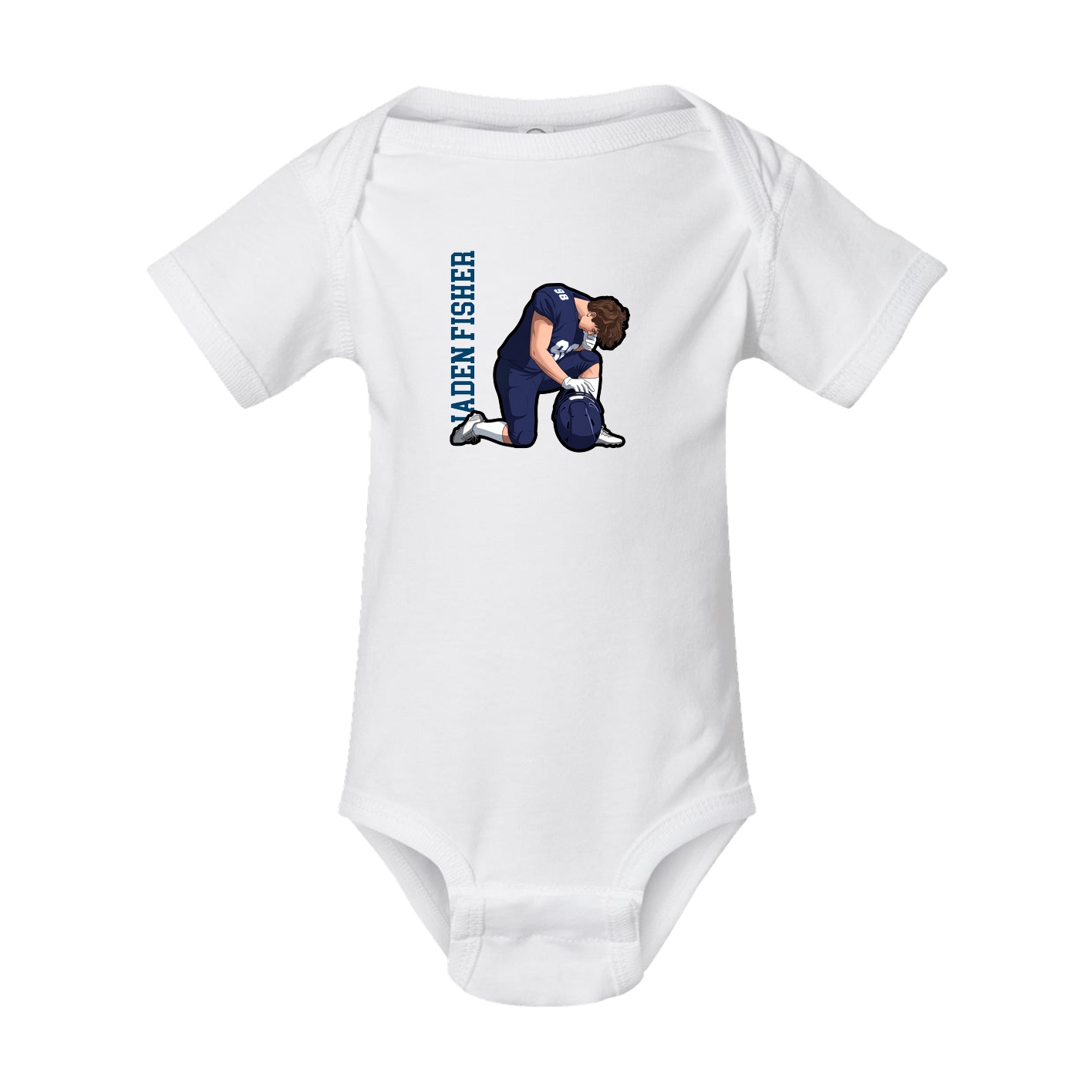 Baby Onesie — Name Vertical in White