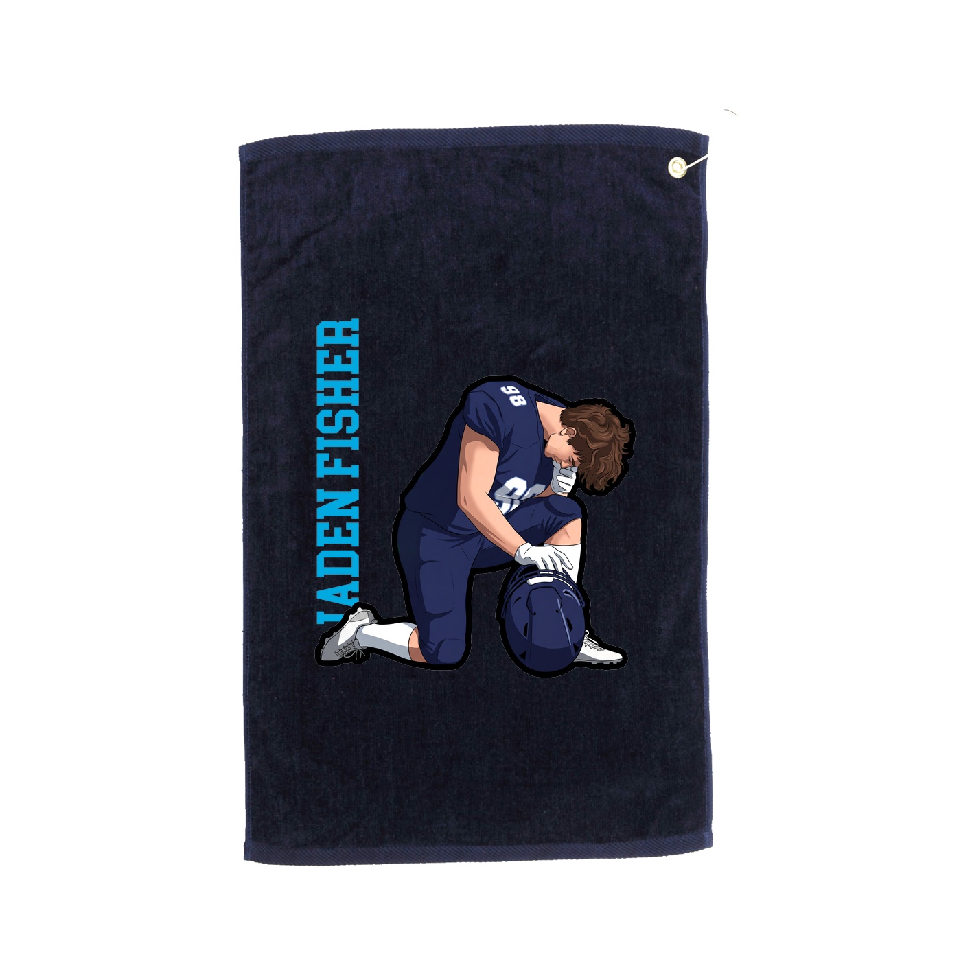 Golf Towel — Name Vertical in Navy