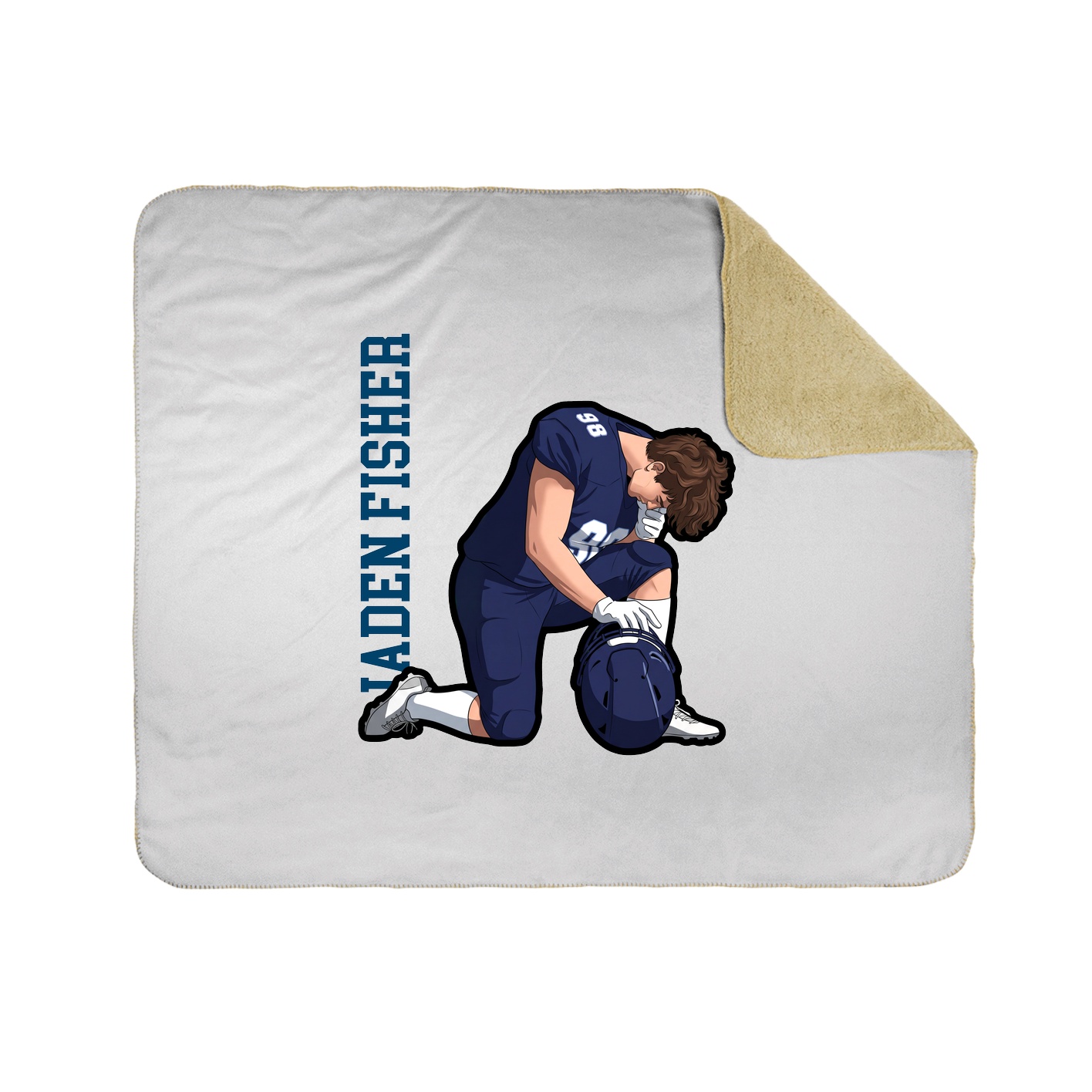 Throw Blanket — Name Vertical in White