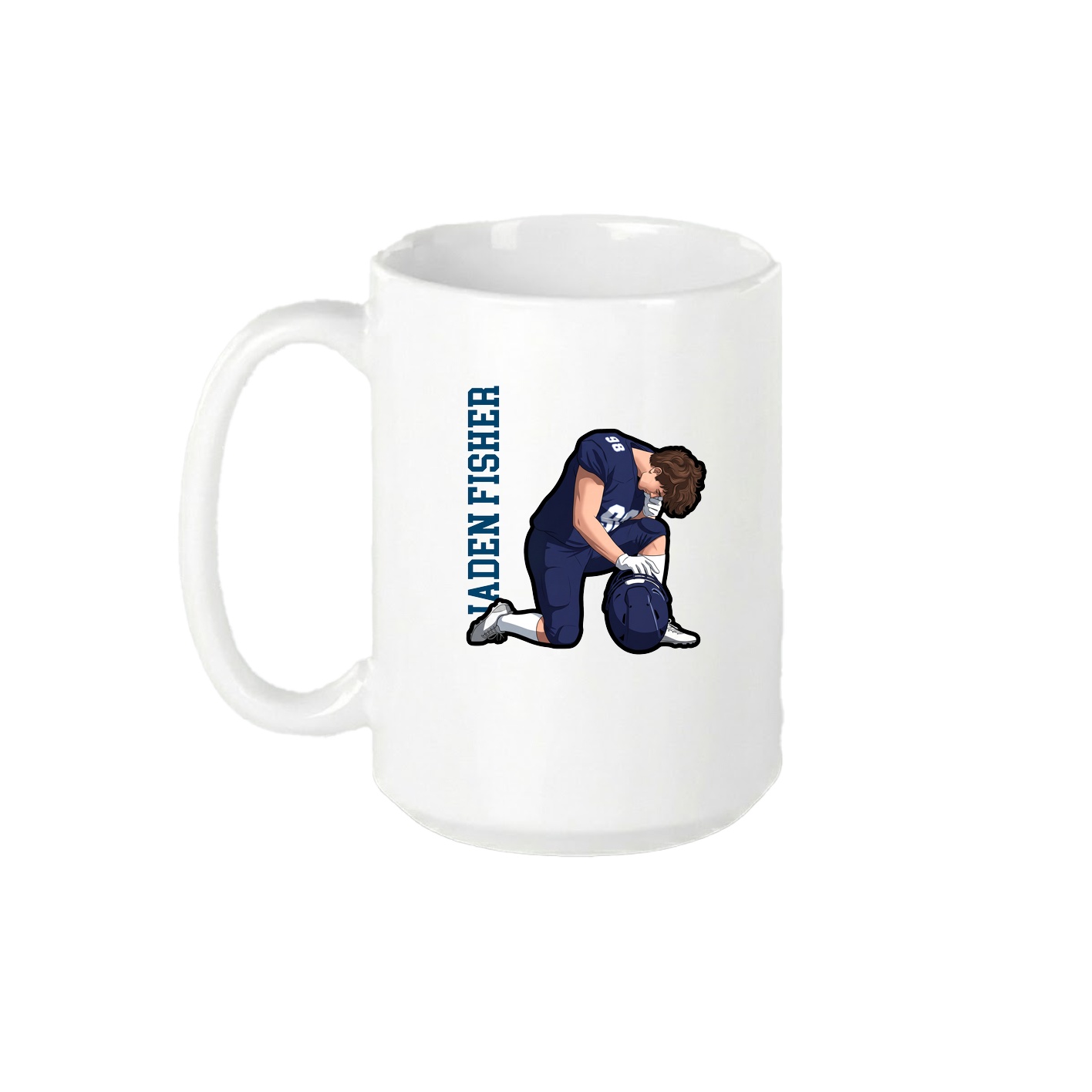 15oz Coffee Mug — Name Vertical in White