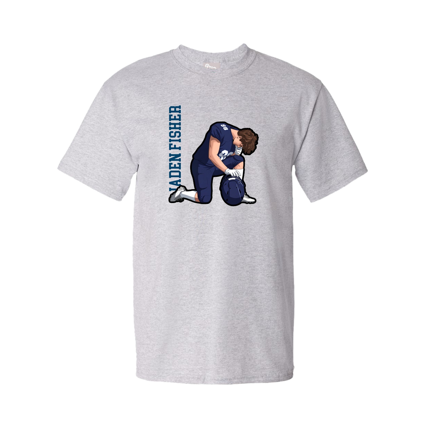 Youth Tee — Name Vertical in Grey