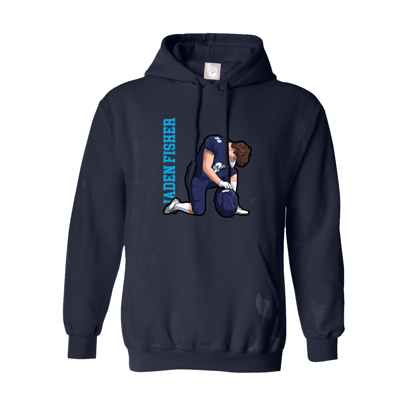 Youth Hoodie — Name Vertical in Navy