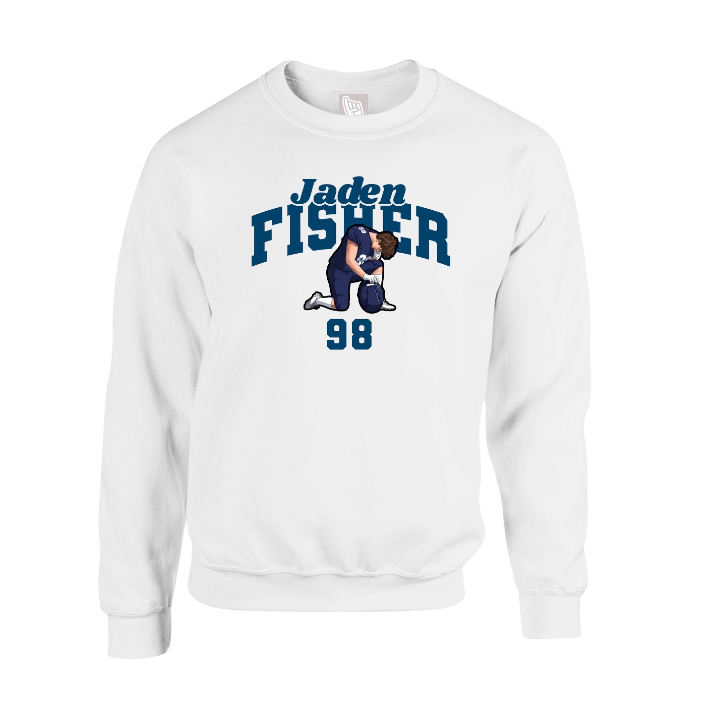 Fleece Crew — Signature Arch in White