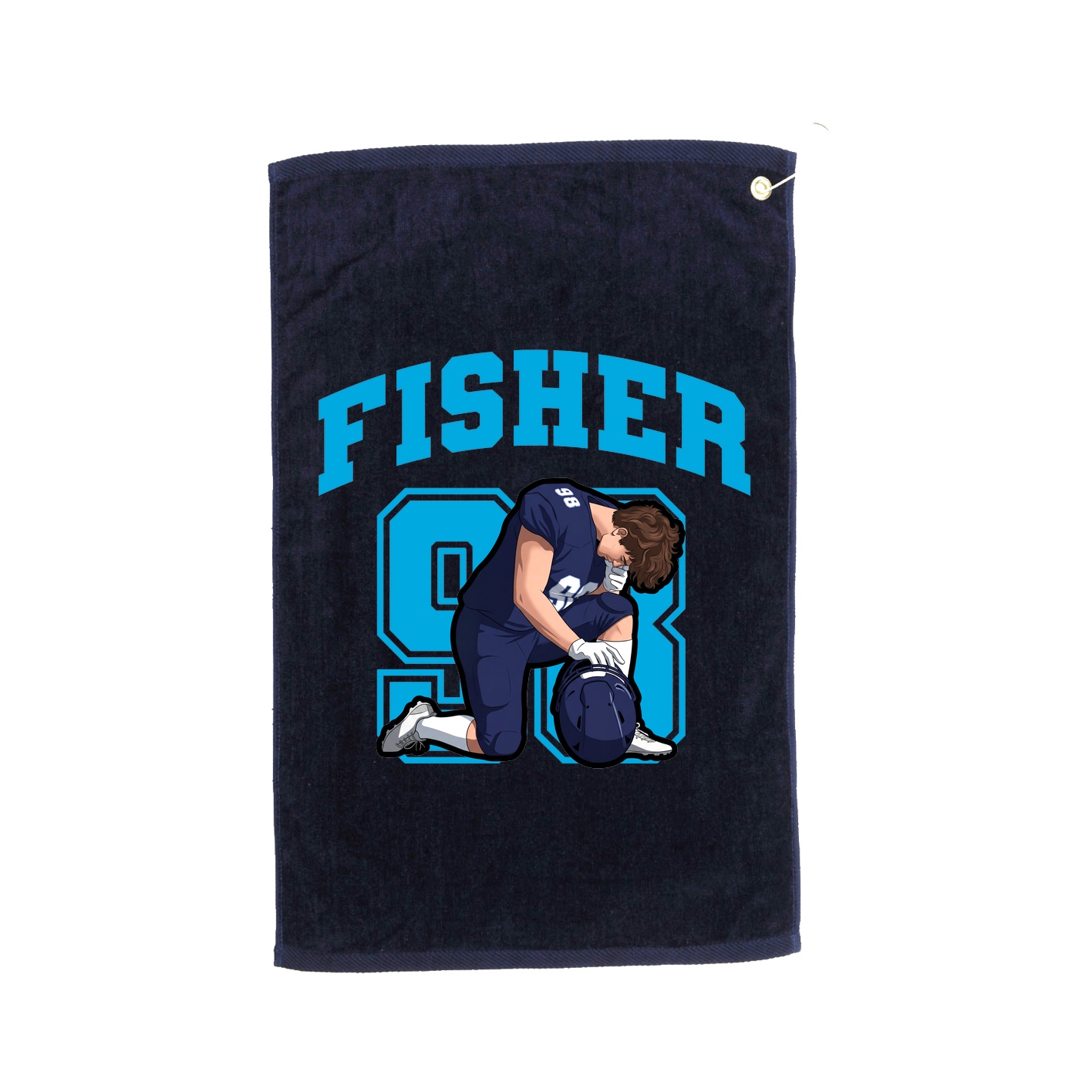 Golf Towel — Number in Navy