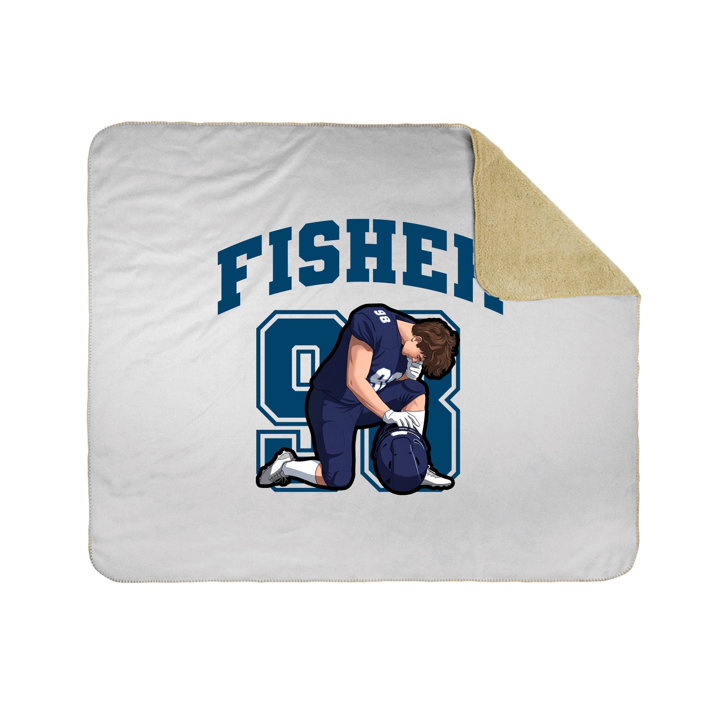 Throw Blanket — Number in White