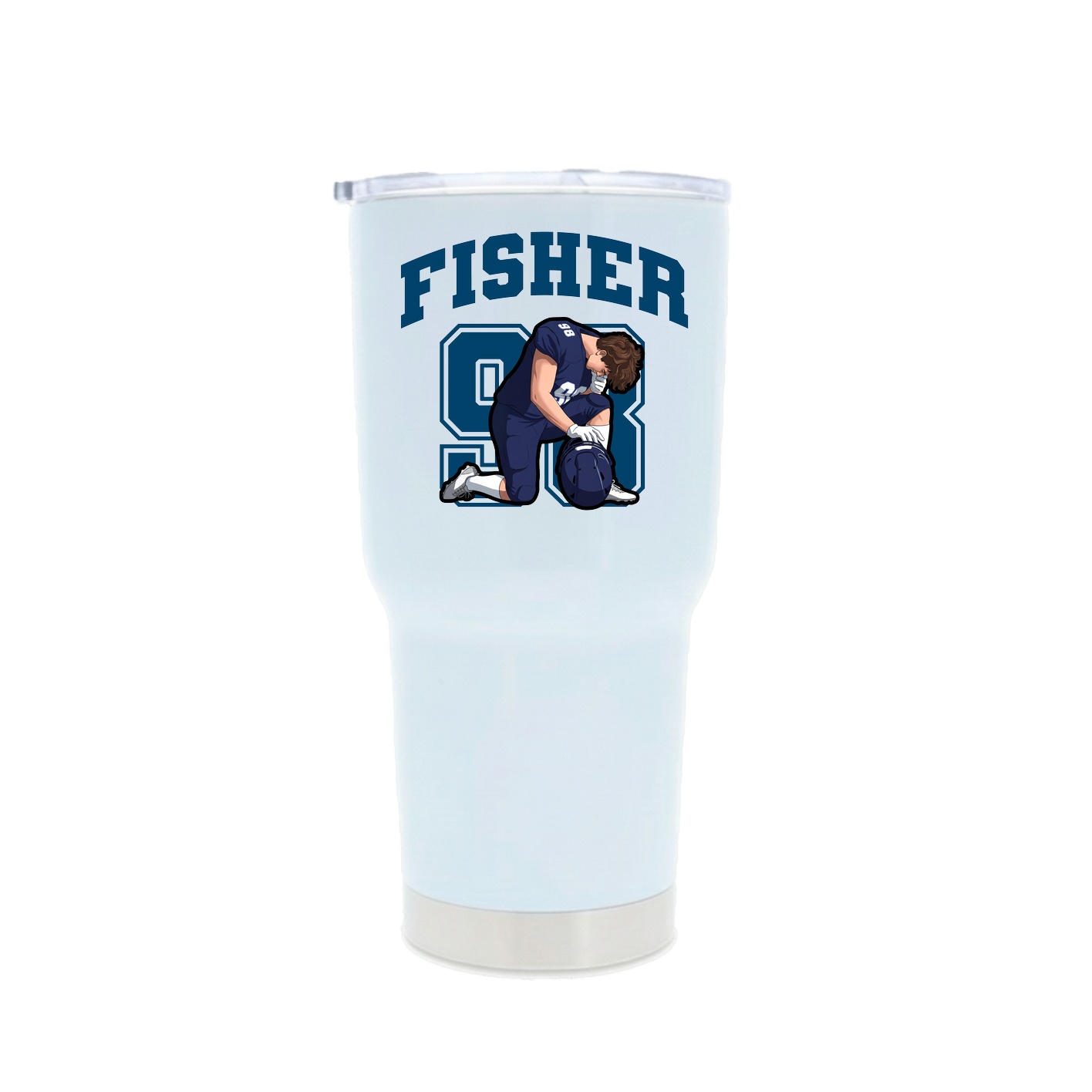 30oz Stainless Steel Tumbler — Number in White