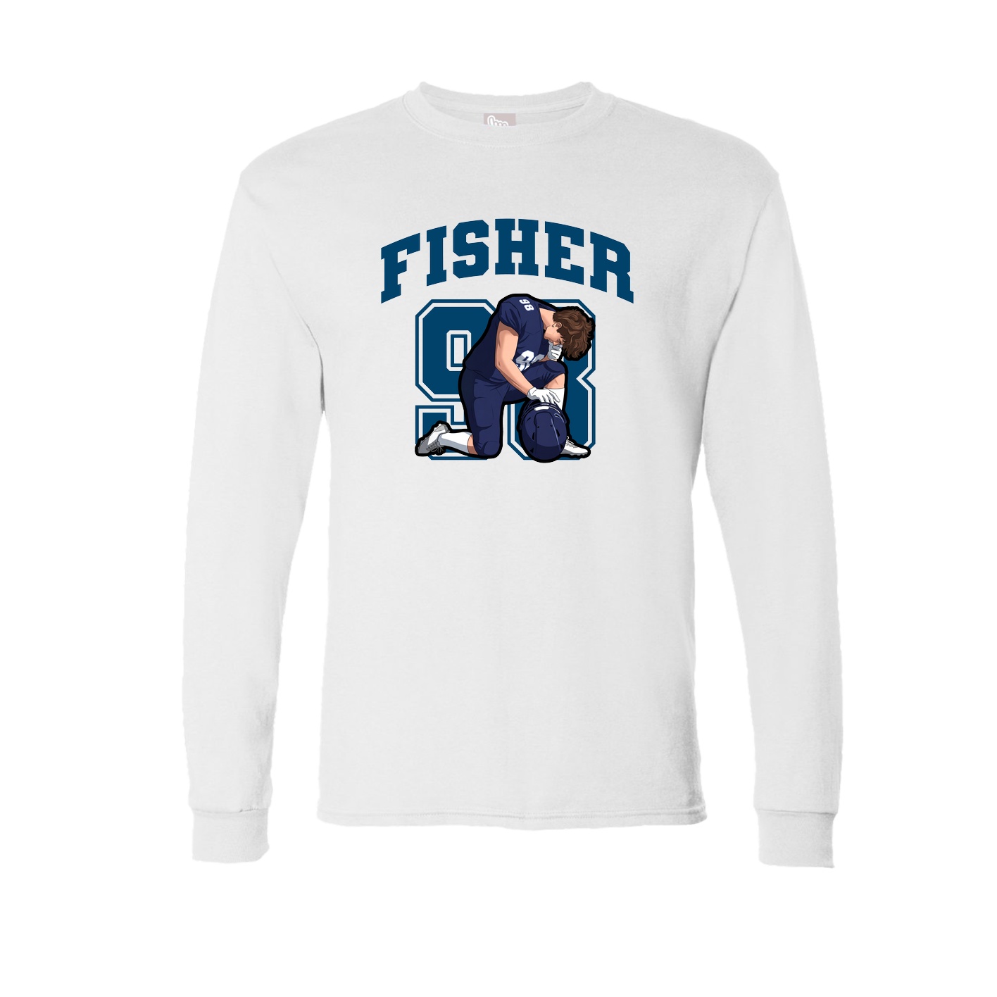 Long Sleeve Tee — Number in White