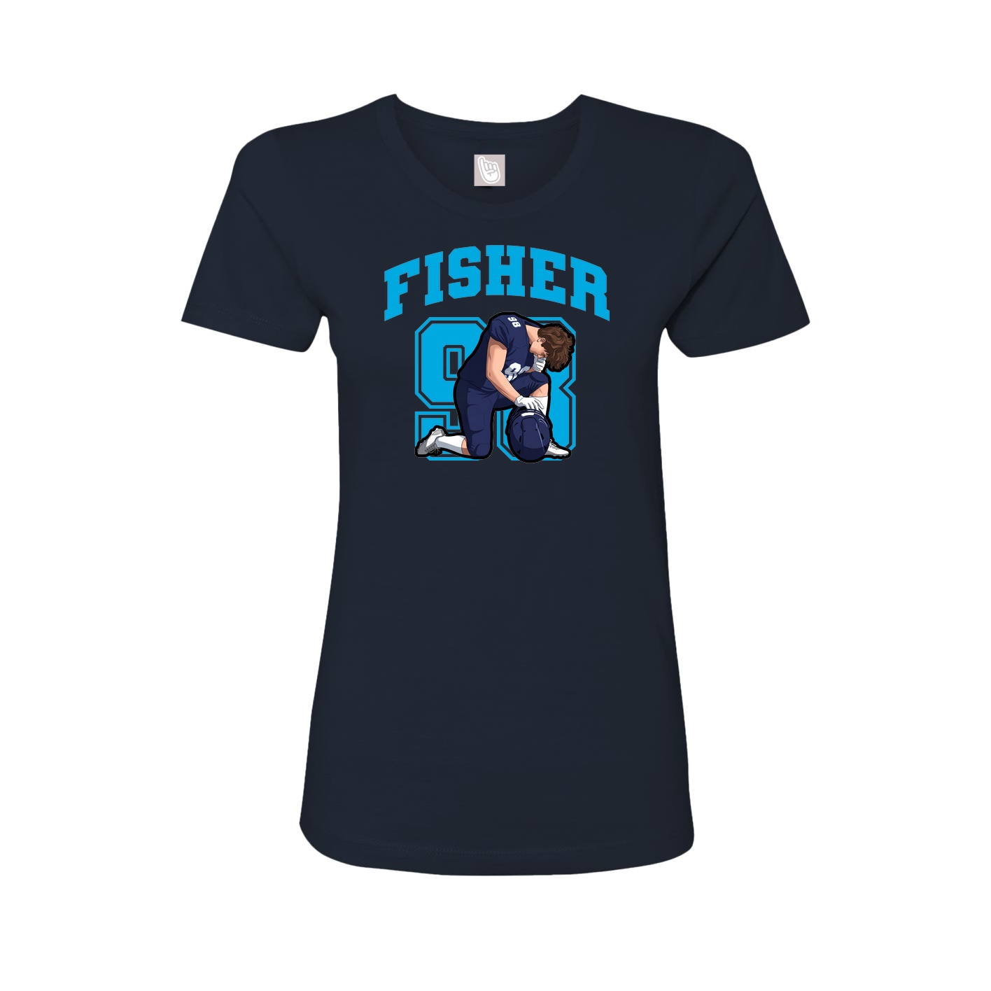 Fitted Women's Tee — Number in Navy