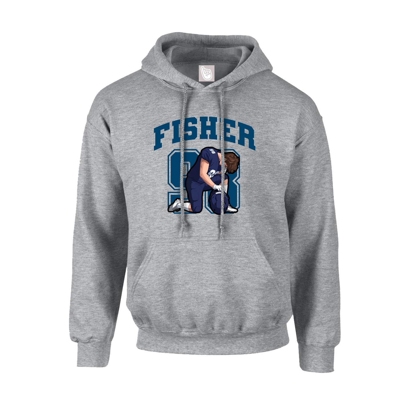 Youth Hoodie — Number in Grey