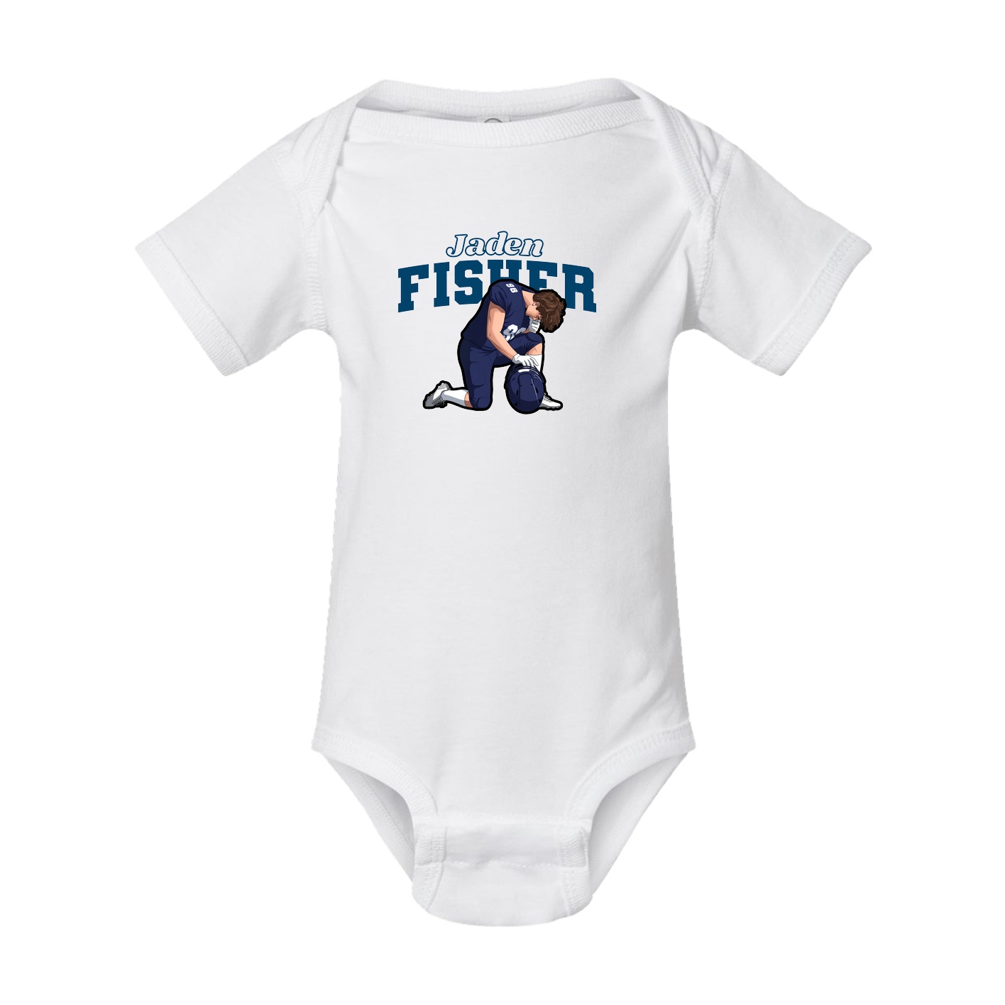 Baby Onesie — Name Arch in White