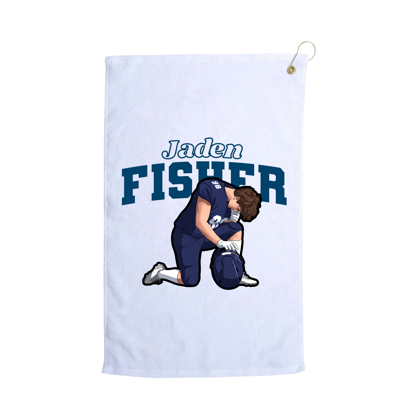 Golf Towel — Name Arch in White
