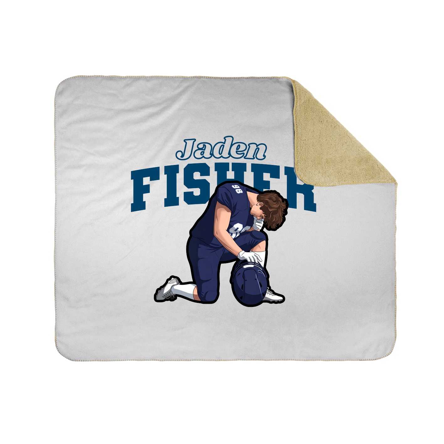 Throw Blanket — Name Arch in White